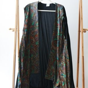 Vintage long beaded vest paisley vest